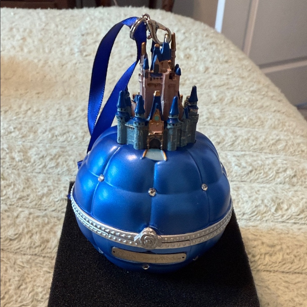 Sketchbook Blue Castle Ornament with Ribbon
